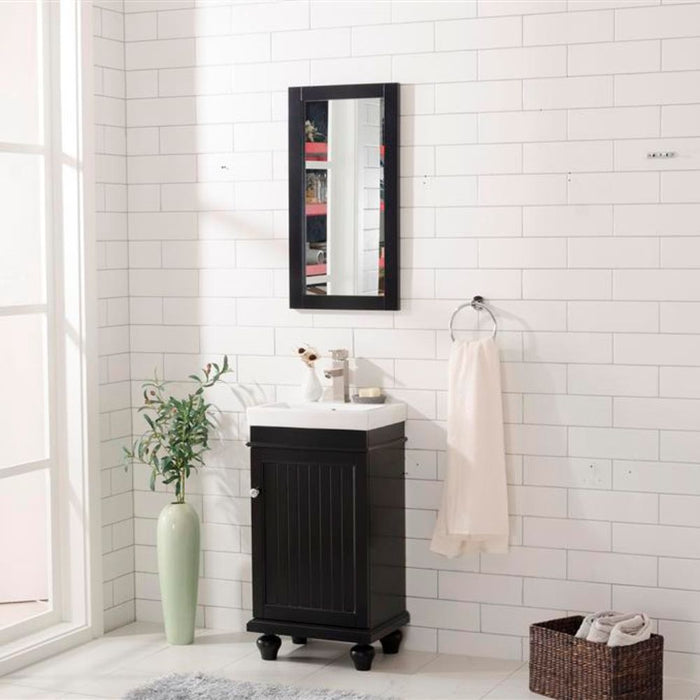 Arbor 18" Espresso Wood Vanity Cabinet with White Ceramic Top & Sink – Modern Bathroom Furniture
