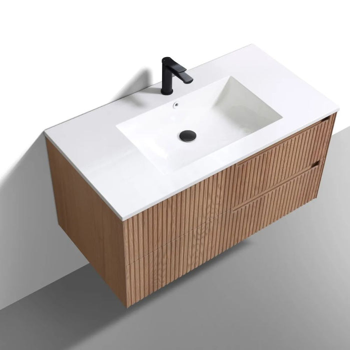 FIORE 40'' Wall Mount Cabinet - Oak Wood