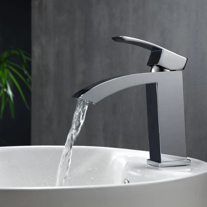 Nichols Chrome Bathroom Faucet Single Lever Widespread - Solid Brass cUPC Certified Vanity Faucet
