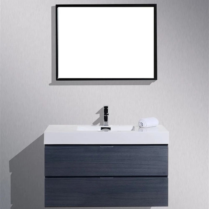 Isak 40" Gray Oak Wall Mounted Bathroom Vanity – Modern Design with Integrated Acrylic Sink