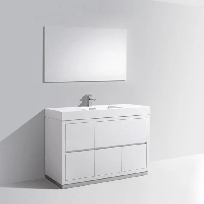 Bliss 48" High Gloss White Free Standing Modern Bathroom Vanity