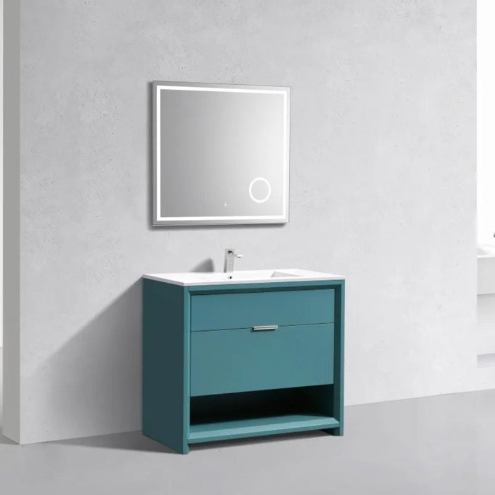 Ramiro 36" Teal Green Modern Bathroom Vanity with Integrated Sink – Fully Assembled Ready to Install