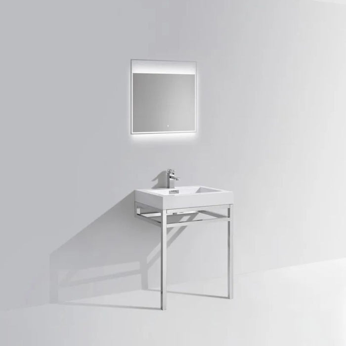 Haus 24" Stainless Steel Console w/ White Acrylic Sink - Chrome