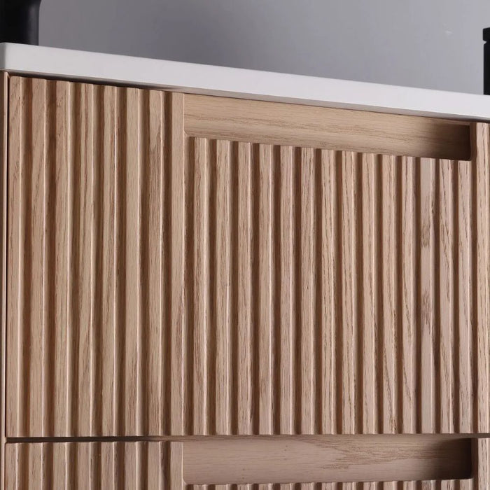 FIORE 48'' Double Sink Wall Mount Cabinet - Oak Wood
