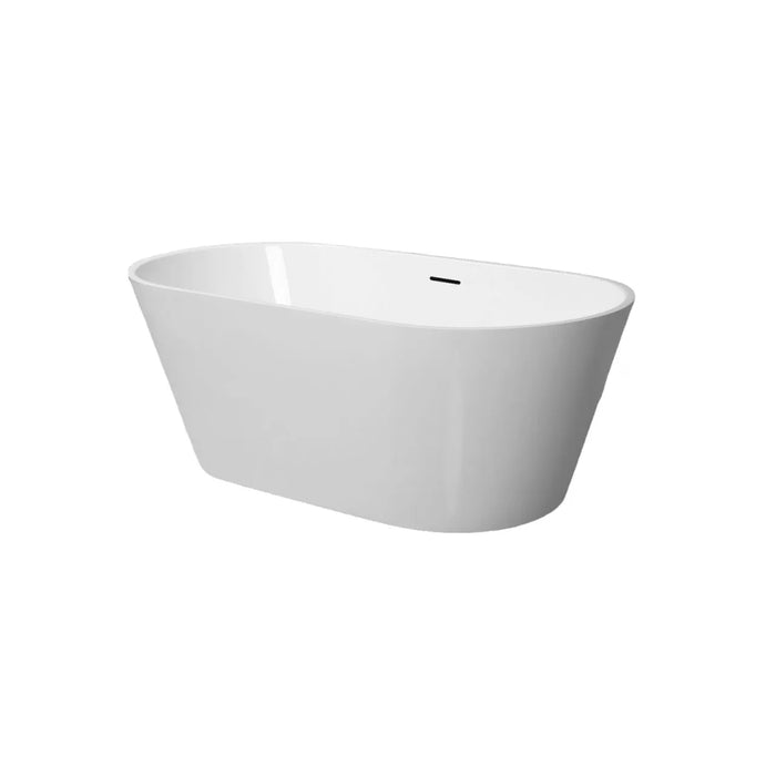 Marlyn 59-Inches Modern Freestanding Bathtub – White Acrylic Luxury Tub