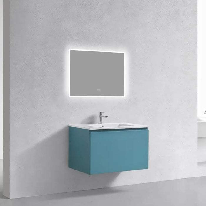 Levi 32" Teal Green Floating Bathroom Vanity - Modern Design with Dual Drawers