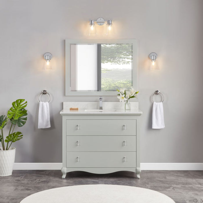 Sumner 42" Silver Strand Solid Wood Bathroom Vanity with 1" Artificial Stone Countertop