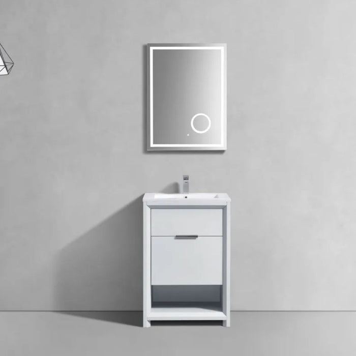 Nita 24" Modern Gloss White Bathroom Vanity – Ready to Install with Acrylic Composite Countertop