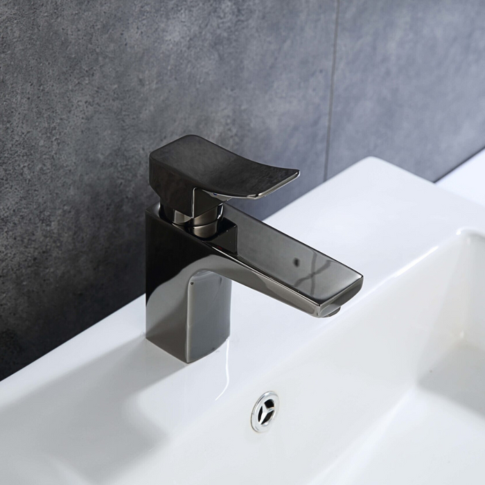 Ophel Single Brass Faucet Max Glossy Black Style UPC w/ Drain