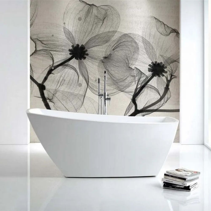 Amancio 67" White Acrylic Composite Freestanding Bathtub – Contemporary Ergonomic Design