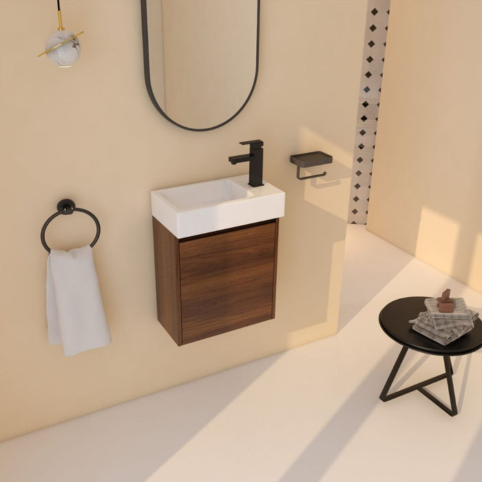 Azura 18" Plywood Sink Vanity Ceramic Top – Compact Modern Design No Faucet