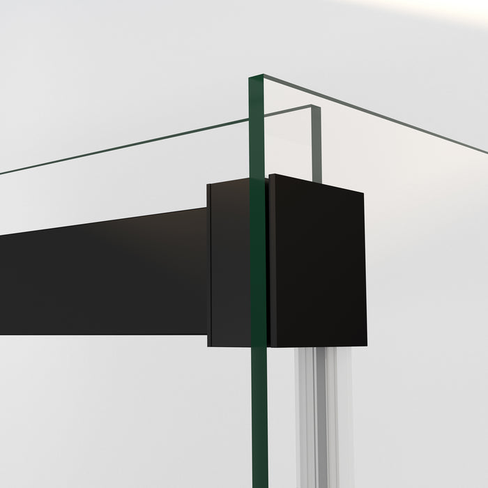 Frameless Sliding Shower Enclosure – 56"W Moonstone Matte Black Double Glass Doors