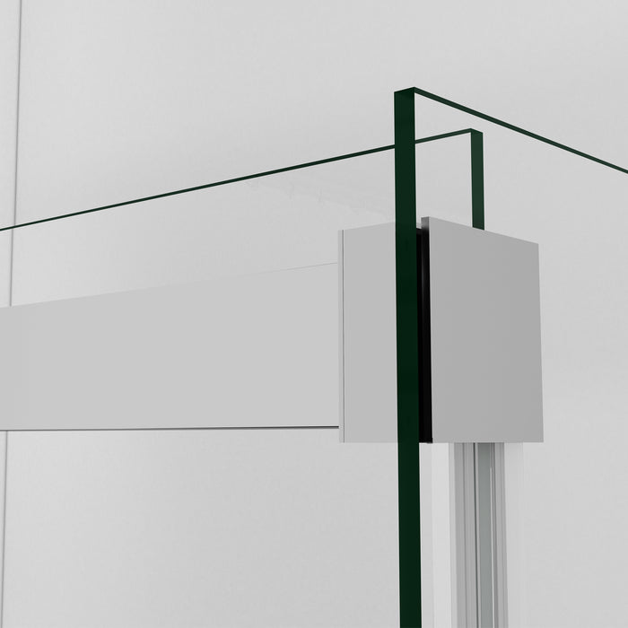 56-Inch Morpheus Polished Chrome Shower Enclosure – Double Sliding Frameless Glass Door