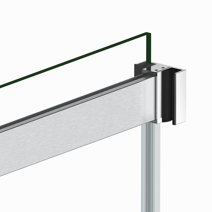48-Inch Mistral Matte Black Shower Enclosure – Dual Sliding Frameless Glass with Modern Design