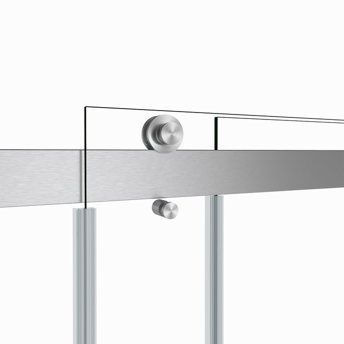 48-Inch Mistral Matte Black Shower Enclosure – Dual Sliding Frameless Glass with Modern Design