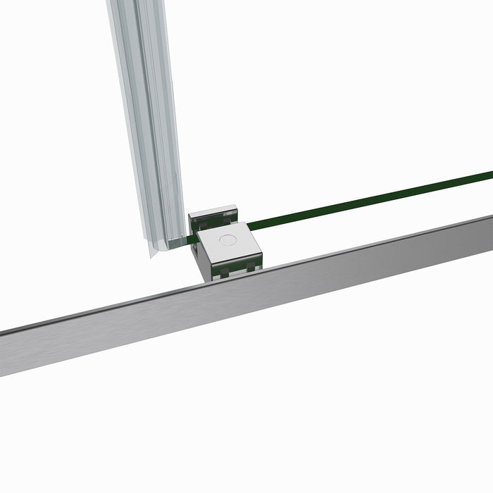48-Inch Mistral Matte Black Shower Enclosure – Dual Sliding Frameless Glass with Modern Design