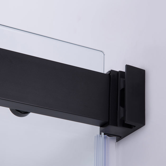 Spezia 60" W x 76" H Double Sliding Frameless Shower Door in Matte Black