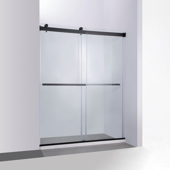 Spezia 60" W x 76" H Double Sliding Frameless Shower Door in Matte Black