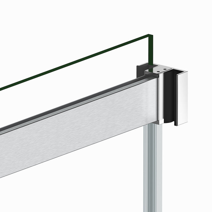 Spezia 60" W x 76" H Rectangle Double Sliding Frameless Shower Enclosure in Brushed Nickel