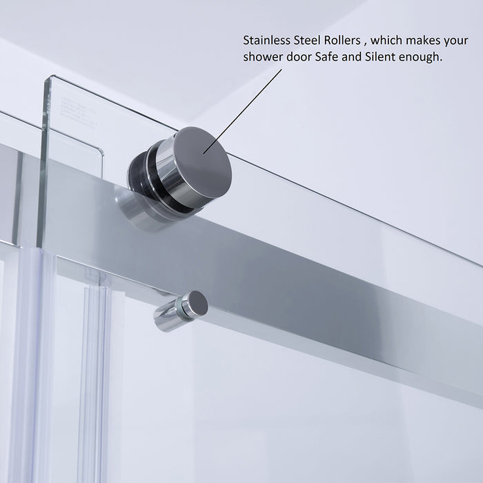 Spezia 60" W x 76" H Rectangle Double Sliding Frameless Shower Enclosure in Polished Chrome