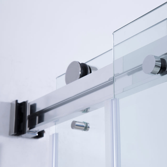 Spezia 60" W x 76" H Rectangle Double Sliding Frameless Shower Enclosure in Polished Chrome