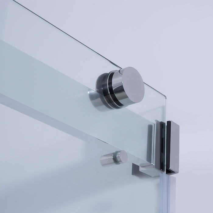 Spezia 60" W x 76" H Rectangle Double Sliding Frameless Shower Enclosure in Polished Chrome