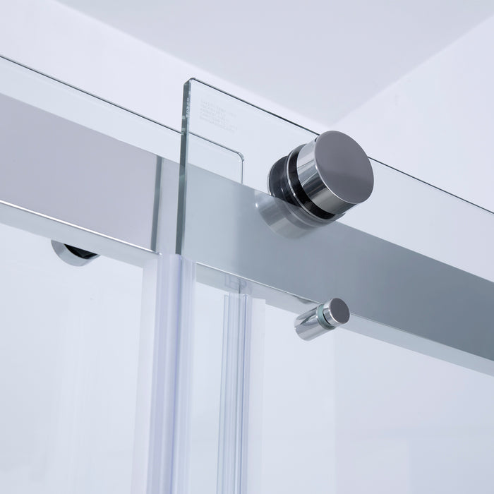 Spezia 60" W x 76" H Rectangle Double Sliding Frameless Shower Enclosure in Polished Chrome