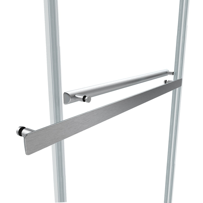 64" x 76" Nimbuswood Frameless Shower Door – Brushed Nickel Double Sliding Glass Panels
