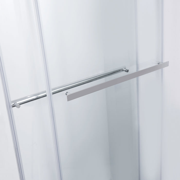 64-Inch Oxbow Rectangle Shower Enclosure – Frameless Polished Chrome Sliding Glass Doors