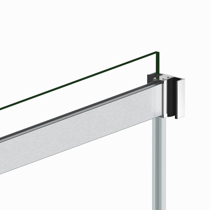 Spezia 60" W x 58" H Double Sliding Frameless Tub Door in Brushed Nickel