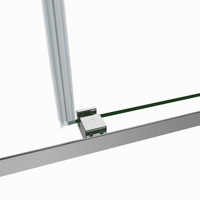 Spezia 60" W x 58" H Double Sliding Frameless Tub Door in Brushed Nickel