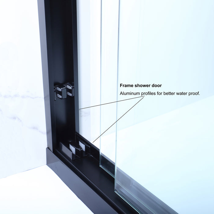 60-Inch Bardot Sliding Shower Door – Modern Framed Design, Brushed Nickel