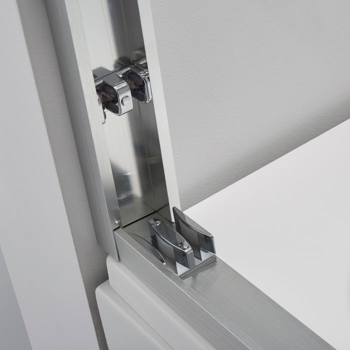 60-Inch Bardot Sliding Shower Door – Modern Framed Design, Brushed Nickel
