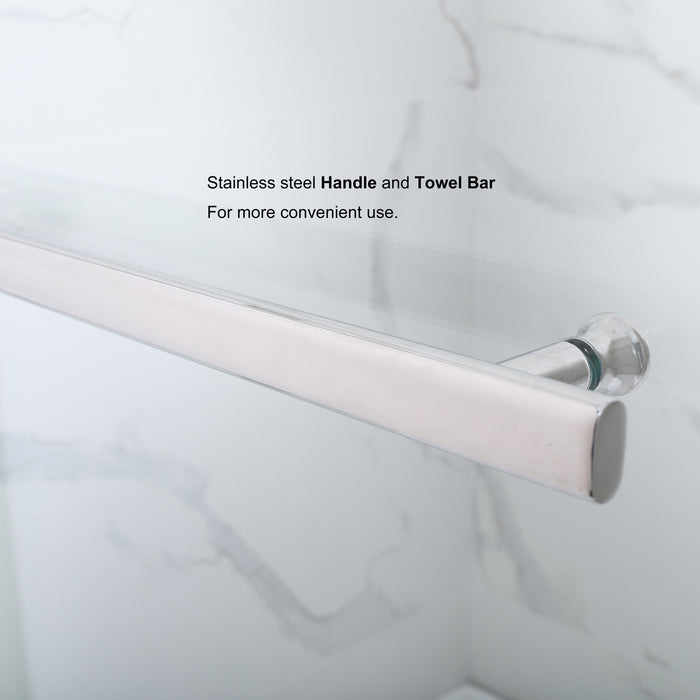 34x58 Chartreuse Matte Black Frameless Tub Door – Hinged Glass Panel for Modern Bathrooms
