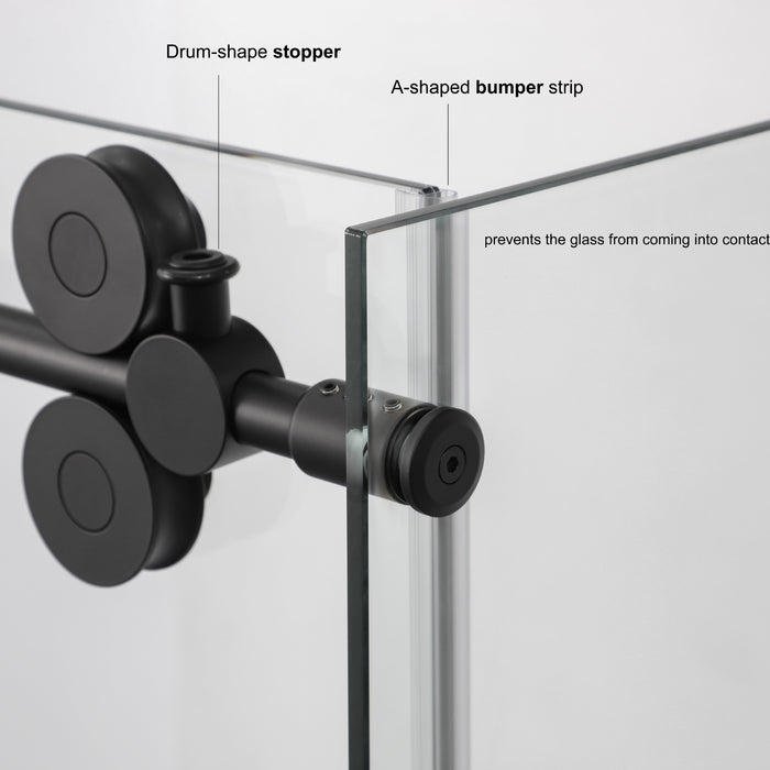 Whit 60 x 78 Rectangle Shower – Brushed Nickel Frameless Enclosure with Sliding Glass Panel