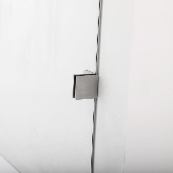 Villena 52" W x 78" H Rectangle Single Sliding Frameless Shower Enclosure in Brushed Gold