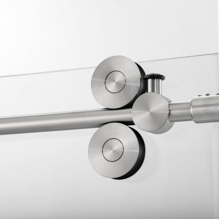 Clay 60 x 78 Frameless Shower Door – Brushed Nickel Single Sliding Panel for Walk-In Showers