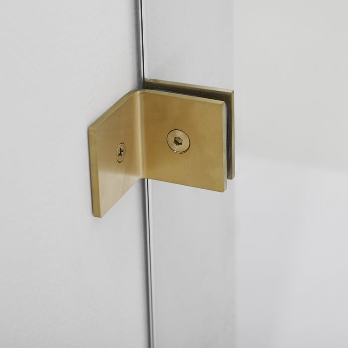 60-Inch Monterey Frameless Glass Shower Enclosure – Modern Brushed Gold with Single Slide Door