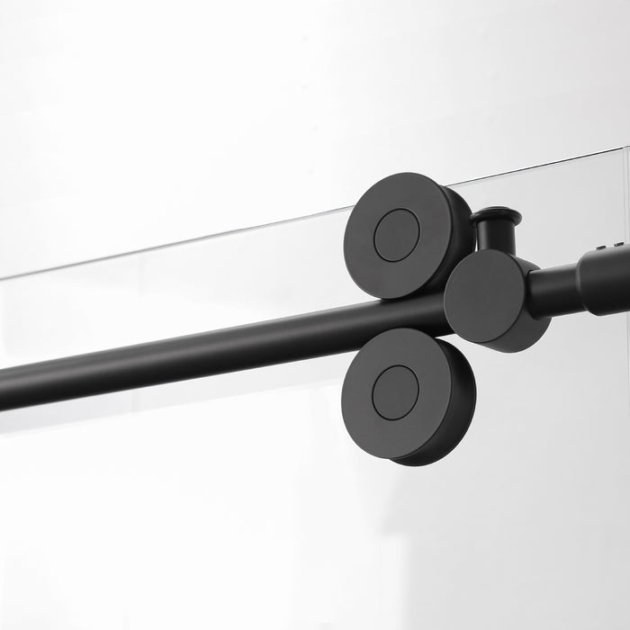Briar 64 x 78 Rectangle Shower Enclosure – Frameless Matte Black with Sliding Glass Door