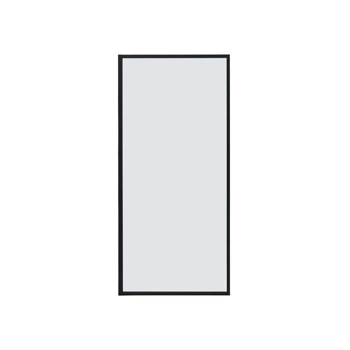 34-Inch Opalescent Matte Black Fixed Glass Panel – Framed Shower Screen with Sleek Modern Look