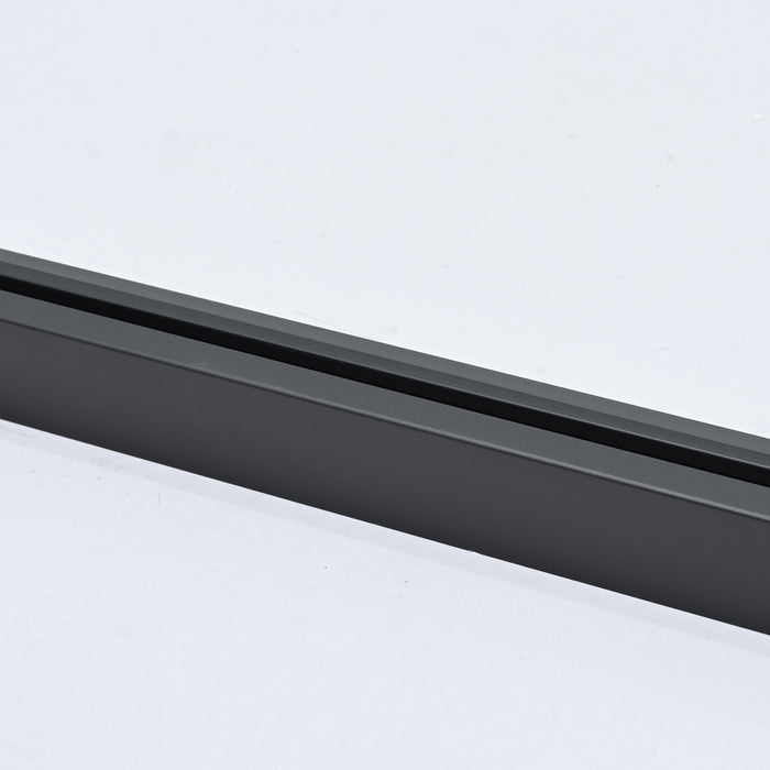 34-Inch Opalescent Matte Black Fixed Glass Panel – Framed Shower Screen with Sleek Modern Look