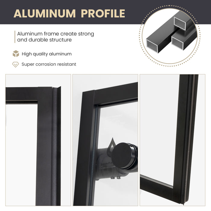 Xenia 48-Inch Matte Black Shower Door – Single Sliding Panel