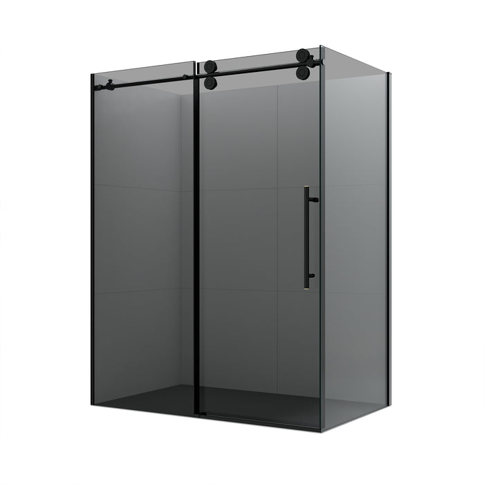 Lark 68" Matte Black Shower Enclosure – Frameless Glass