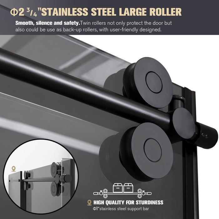 Lark 68" Matte Black Shower Enclosure – Frameless Glass