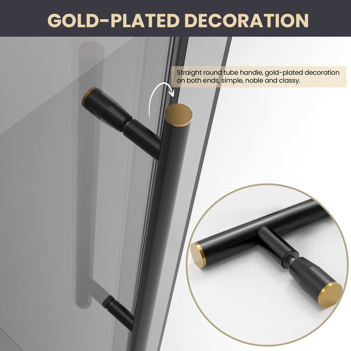Lark 68" Matte Black Shower Enclosure – Frameless Glass