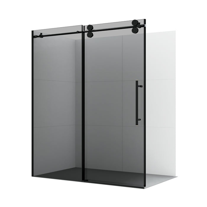 Isola 68" Sliding Shower Door – Sleek Matte Black Frame