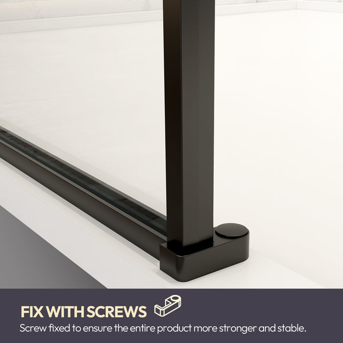 Zephyr Matte Black 60-Inch Shower Door – Sleek Sliding Design