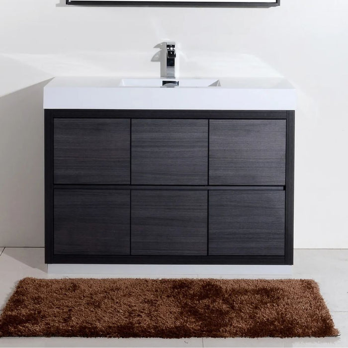 Bliss 48" Gray Oak Free Standing Modern Bathroom Vanity