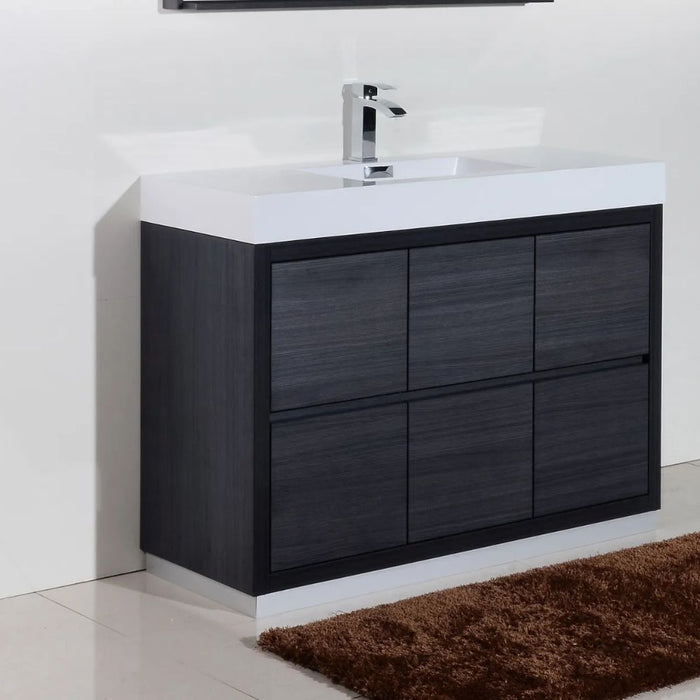 Bliss 48" Gray Oak Free Standing Modern Bathroom Vanity