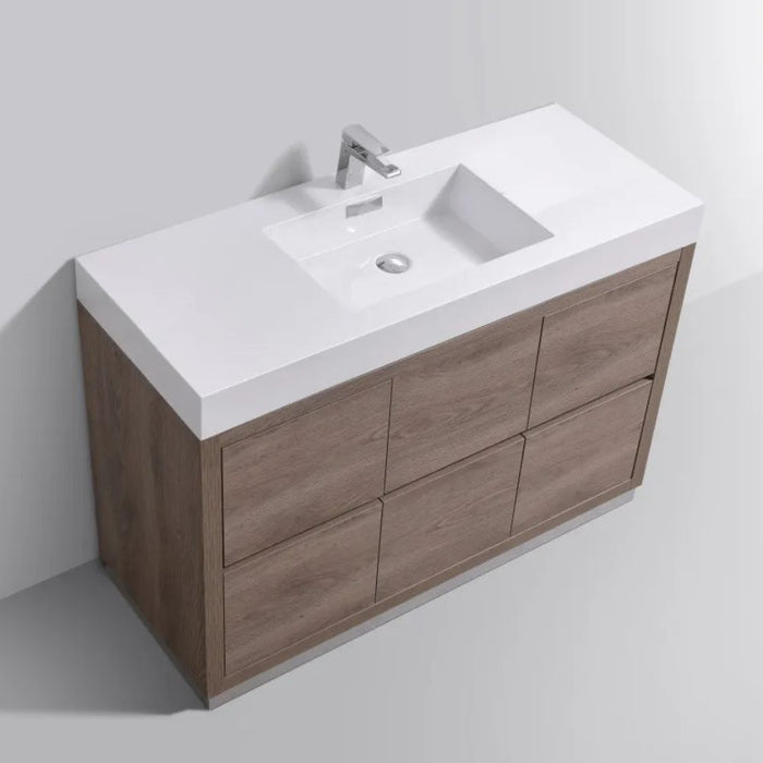 Bliss 48" Butternut Free Standing Modern Bathroom Vanity
